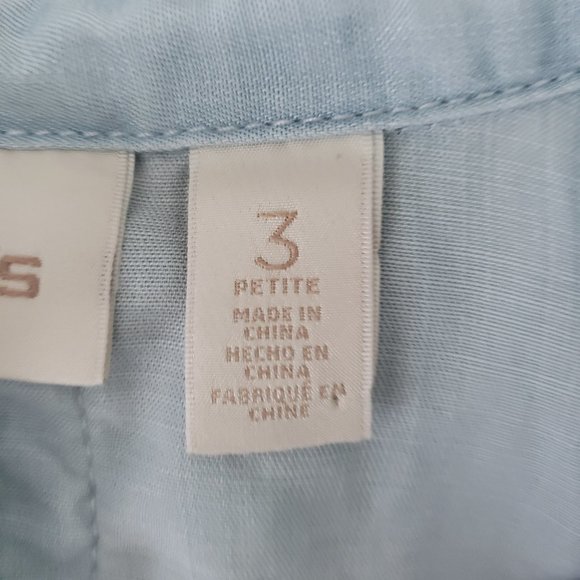 Chico's Lyocell Soft XL Petite Faded Blue Button Up Shirt - Picture 8 of 9